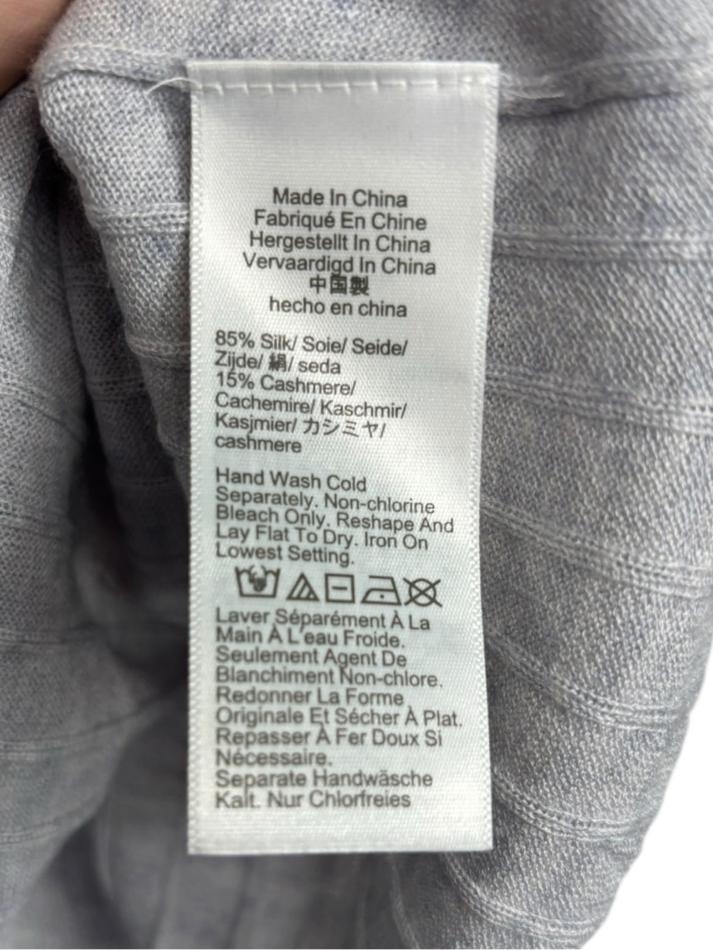 J.Crew Silk Cashmere Cropped T-Shirt in Heather Harbor Grey BG652 Medium - Picture 4 of 10